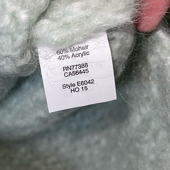 NWT MADEWELL Seafoam Mint Hand Knit Cloudloft Pullover Oversized Sweater Small - Picture 9 of 9